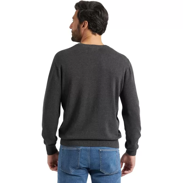 Chaps Men's Casual V Neck Sweater - Ribbed Knit Slim Fit Long Sleeve Pullover Top for Men 