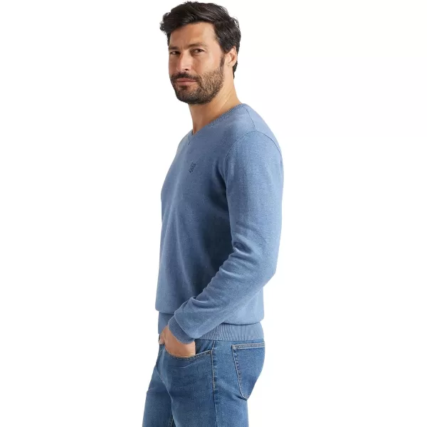 Chaps Men's Casual V Neck Sweater - Ribbed Knit Slim Fit Long Sleeve Pullover Top for Men 