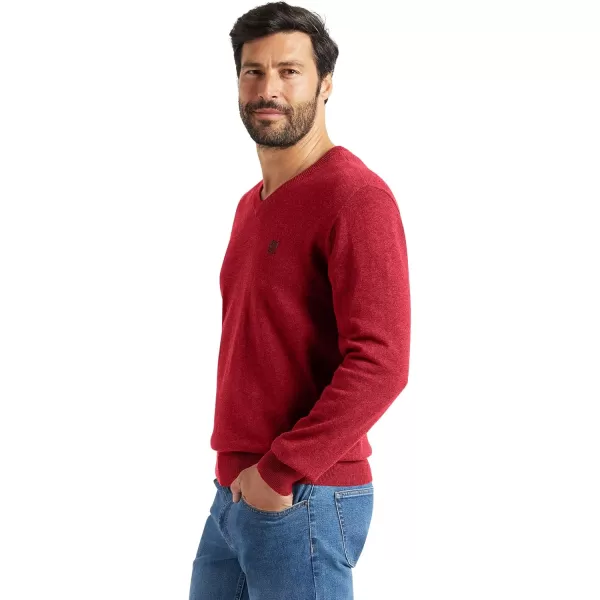 Chaps Men's Casual V Neck Sweater - Ribbed Knit Slim Fit Long Sleeve Pullover Top for Men 