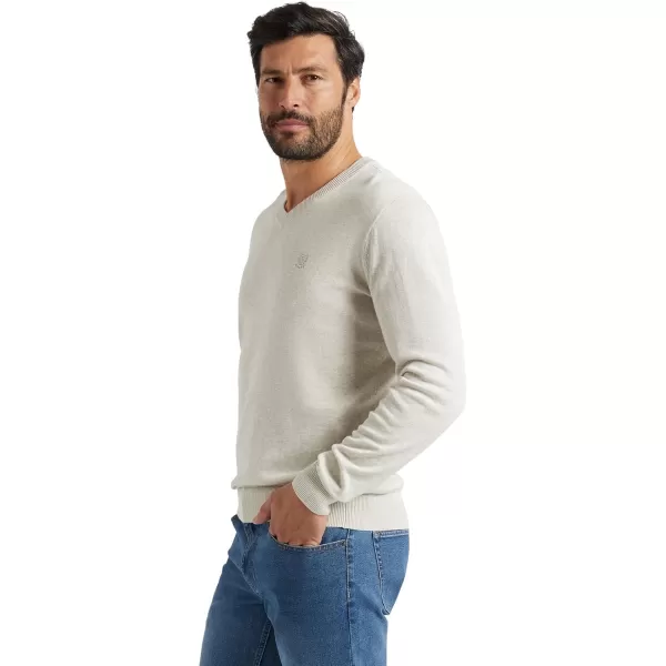 Chaps Men's Casual V Neck Sweater - Ribbed Knit Slim Fit Long Sleeve Pullover Top for Men 
