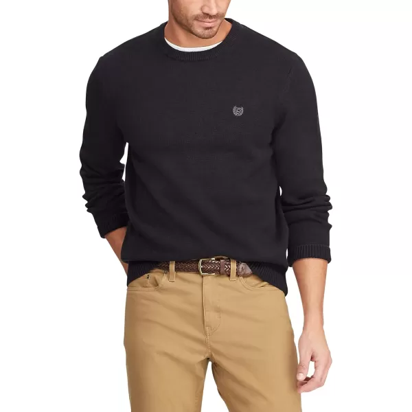 Chaps Men's Classic Fit Cotton Crewneck Sweater, Black , Small
