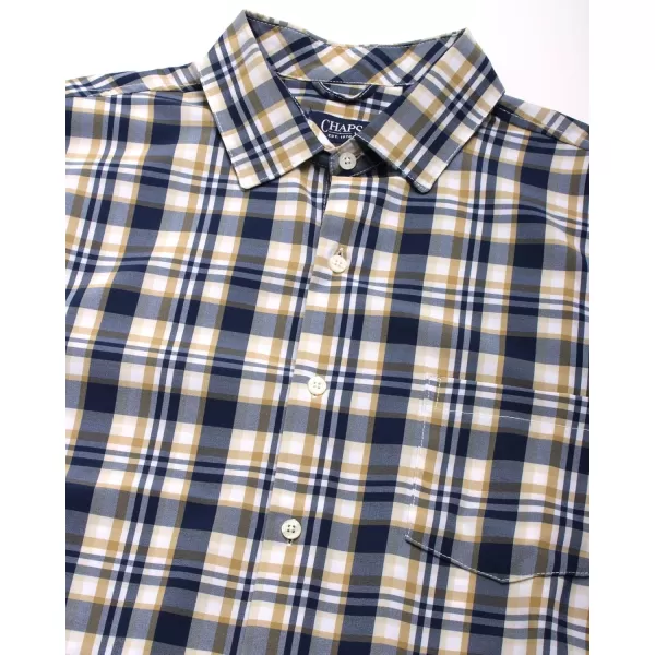 Chaps Men's Dress Shirt - Wrinkle-Resistant Long Sleeve Casual Button Down with Chest Pocket - Men's Collared Shirts 