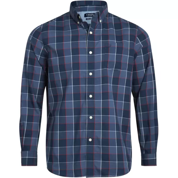 Chaps Men's Dress Shirt - Wrinkle-Resistant Long Sleeve Casual Button Down with Chest Pocket - Men's Collared Shirts 
