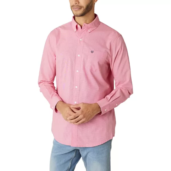 Chaps Men's Dress Shirt - Wrinkle-Resistant Long Sleeve Casual Button Down with Chest Pocket - Men's Collared Shirts 