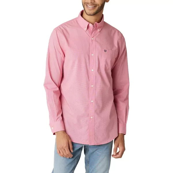 Chaps Men's Dress Shirt - Wrinkle-Resistant Long Sleeve Casual Button Down with Chest Pocket - Men's Collared Shirts 