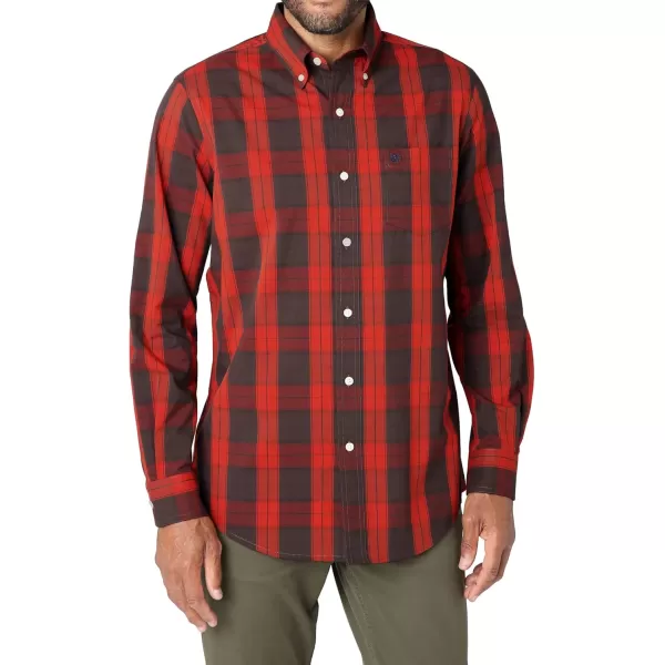 Chaps Men's Dress Shirt - Wrinkle-Resistant Long Sleeve Casual Button Down with Chest Pocket - Men's Collared Shirts 
