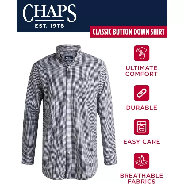 Chaps Men's Dress Shirt - Wrinkle-Resistant Long Sleeve Casual Button Down with Chest Pocket - Men's Collared Shirts 