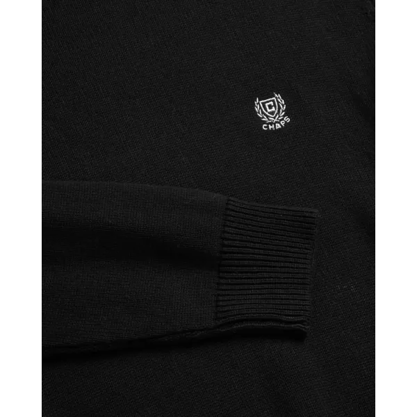 Chaps Men's Sweater - Heavyweight Classic Fit Cotton Crewneck Pullover Sweater for Men , Size Large, American Black