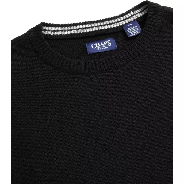 Chaps Men's Sweater - Heavyweight Classic Fit Cotton Crewneck Pullover Sweater for Men , Size Large, American Black