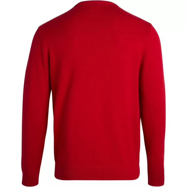 Chaps Men's Sweater - Heavyweight Classic Fit Cotton Crewneck Pullover Sweater for Men , Size Large, Chaps Red