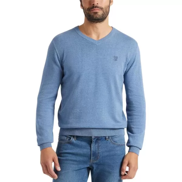 Chaps Men's Casual V Neck Sweater - Ribbed Knit Slim Fit Long Sleeve Pullover Top for Men 