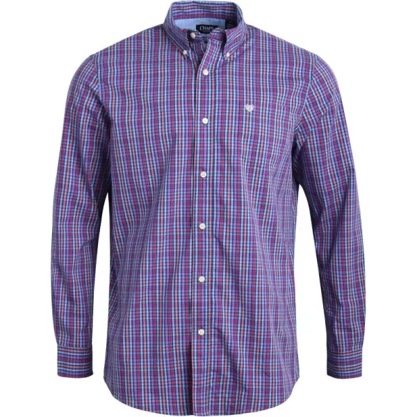 Chaps Men's Dress Shirt - Wrinkle-Resistant Long Sleeve Casual Button Down with Chest Pocket - Men's Collared Shirts 
