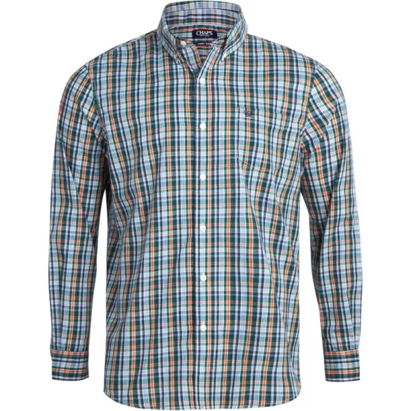 Chaps Men's Dress Shirt - Wrinkle-Resistant Long Sleeve Casual Button Down with Chest Pocket - Men's Collared Shirts 