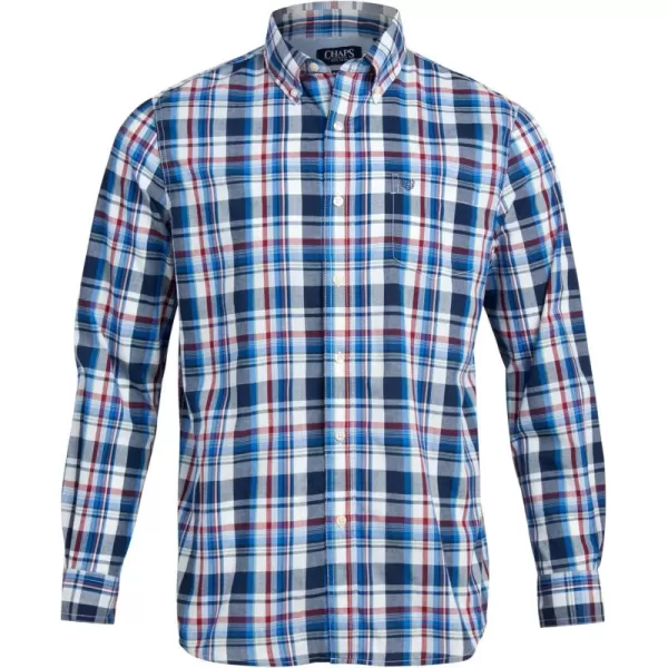 Chaps Men's Dress Shirt - Wrinkle-Resistant Long Sleeve Casual Button Down with Chest Pocket - Men's Collared Shirts 