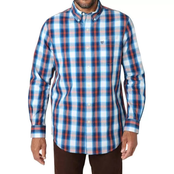 Chaps Men's Dress Shirt - Wrinkle-Resistant Long Sleeve Casual Button Down with Chest Pocket - Men's Collared Shirts 