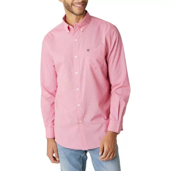 Chaps Men's Dress Shirt - Wrinkle-Resistant Long Sleeve Casual Button Down with Chest Pocket - Men's Collared Shirts 