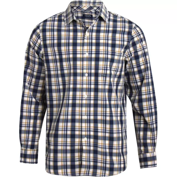 Chaps Men's Dress Shirt - Wrinkle-Resistant Long Sleeve Casual Button Down with Chest Pocket - Men's Collared Shirts 