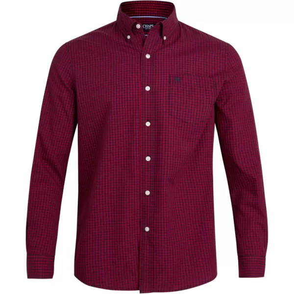 Chaps Men's Dress Shirt - Wrinkle-Resistant Long Sleeve Casual Button Down with Chest Pocket - Men's Collared Shirts 
