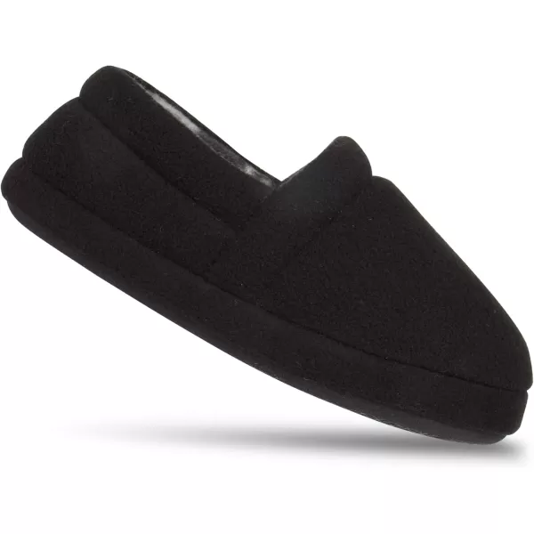 Chaps Boys' Moccasin Slipper House Shoe with Indoor/Outdoor Nonslip Sole Slipper, Black Closed Back, X-Large
