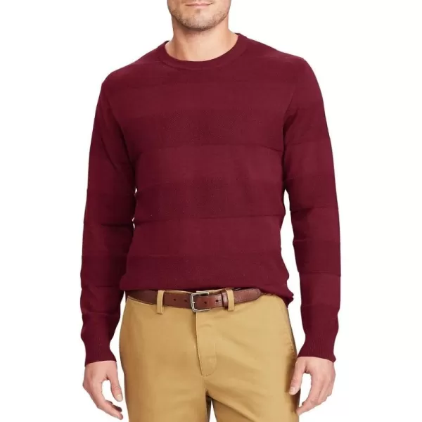 Chaps Men's Cotton Textured Stripes Crew Neck Sweater 