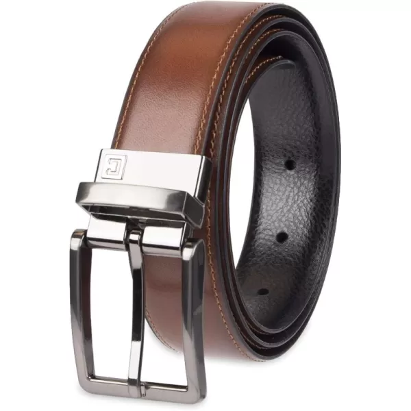 Chaps Men's Reversible Casual Belt, Cognac/Black, Extra Large 