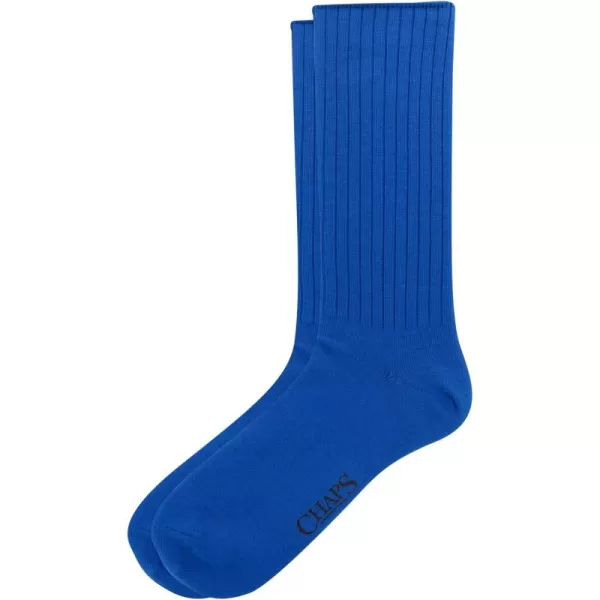 Chaps Men's Solid True Rib Crew, 6-12, Blue Shell