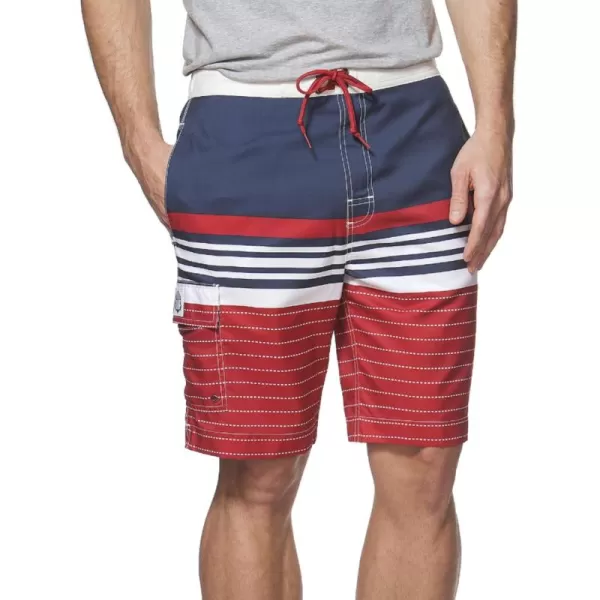 Chaps Men's Striped Board Short Swim Trunks 
