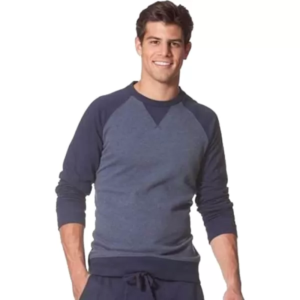 Chaps Sports Men's Color Block Raglan Fleece Pullover, Blue