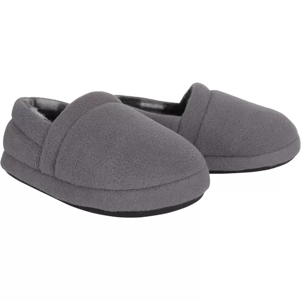 Chaps Boys' Moccasin Slipper House Shoe with Indoor/Outdoor Nonslip Sole Slipper, Grey Closed Back, Medium
