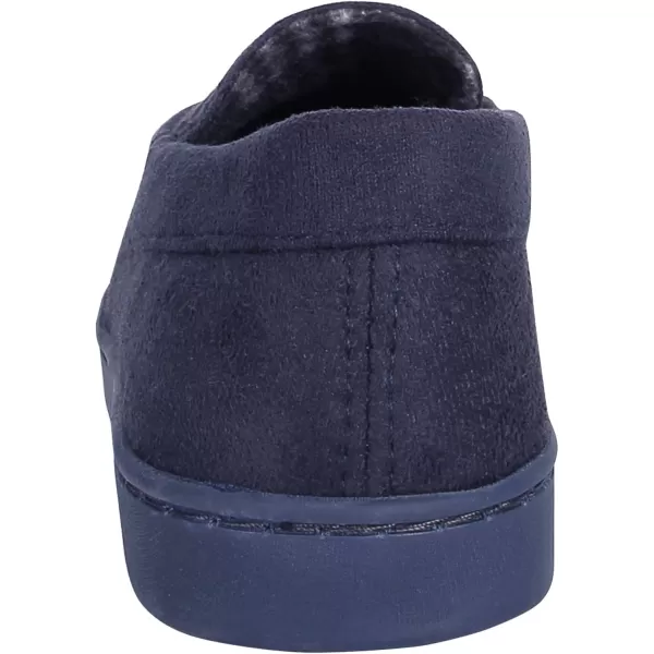 Chaps Boys' Moccasin Slipper House Shoe with Indoor/Outdoor Nonslip Sole Slipper, Navy, X-Large