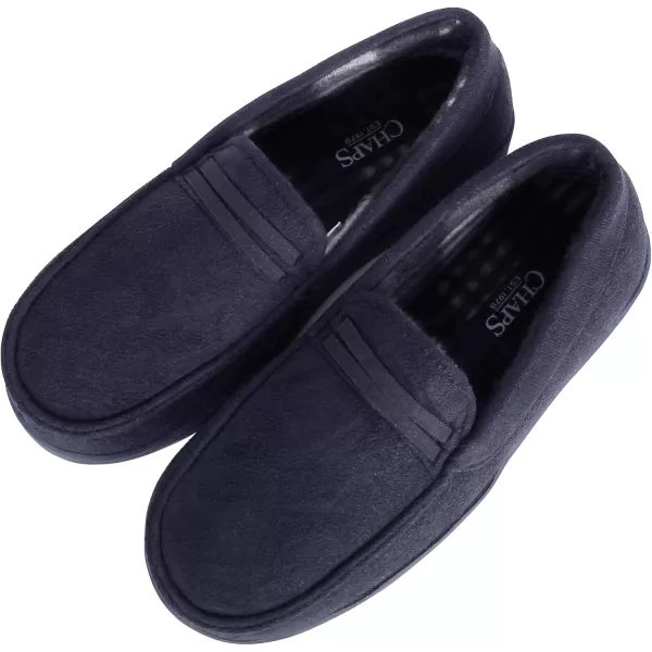 Chaps Boys' Moccasin Slipper House Shoe with Indoor/Outdoor Nonslip Sole Slipper, Navy, X-Large