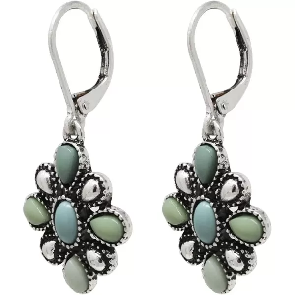 Chaps Women's Flower Drop Earrings, Blue