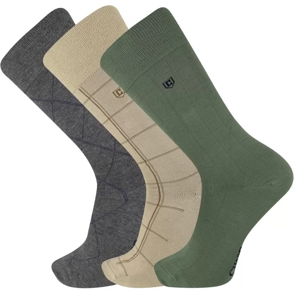 Chaps Men's Classic Dress Crew Socks-3 Pair Pack-Pattern and Solid Color Designs)