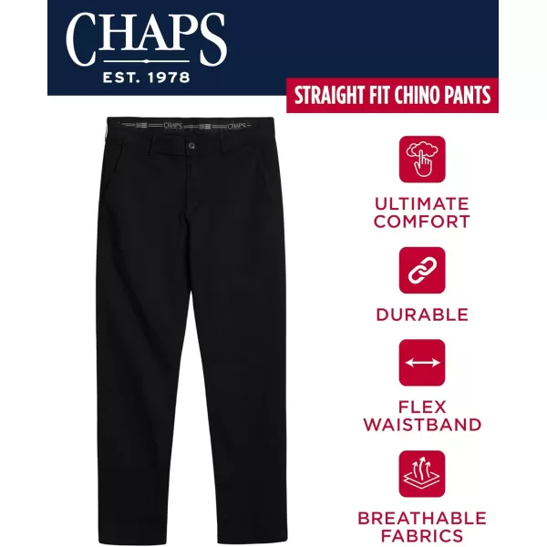 imageChaps Mens Pants  Straight Fit 5Pocket Comfort Stretch Chino Pants for Men  Mens Fashion Straight Leg Cotton ChinosAmerican Black