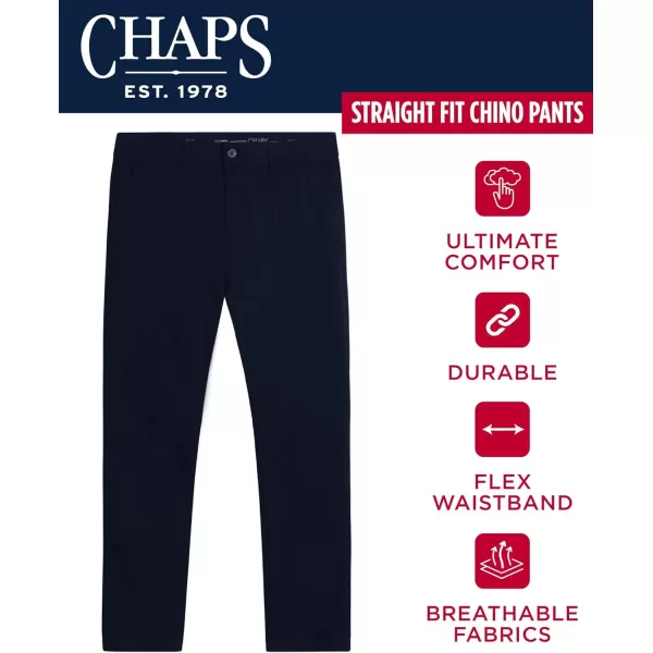 imageChaps Mens Pants  Straight Fit 5Pocket Comfort Stretch Chino Pants for Men  Mens Fashion Straight Leg Cotton ChinosAmerican Navy