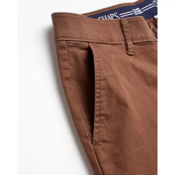 imageChaps Mens Pants  Straight Fit 5Pocket Comfort Stretch Chino Pants for Men  Mens Fashion Straight Leg Cotton ChinosBark