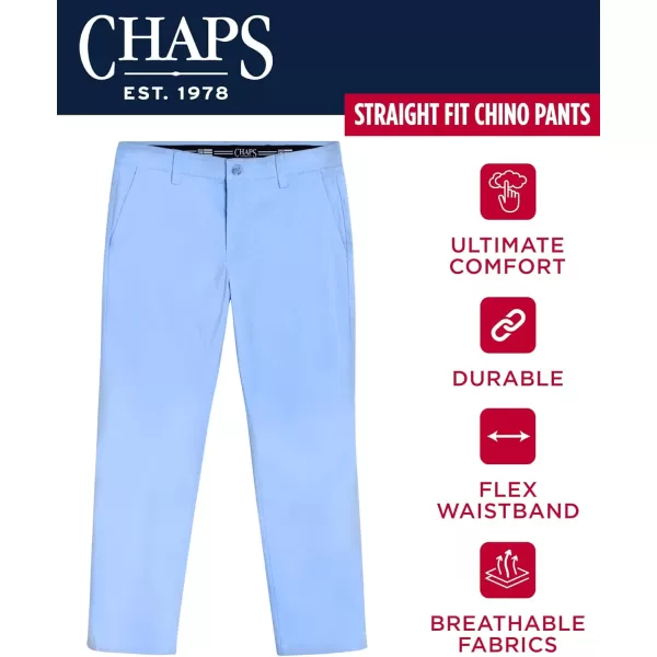 imageChaps Mens Pants  Straight Fit 5Pocket Comfort Stretch Chino Pants for Men  Mens Fashion Straight Leg Cotton ChinosCornflower