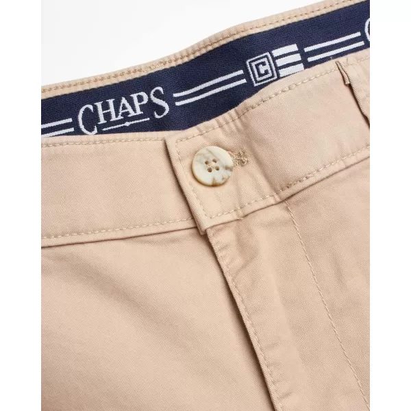imageChaps Mens Pants  Straight Fit 5Pocket Comfort Stretch Chino Pants for Men  Mens Fashion Straight Leg Cotton ChinosHampton Khaki
