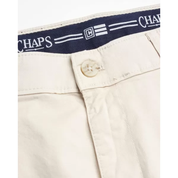 imageChaps Mens Pants  Straight Fit 5Pocket Comfort Stretch Chino Pants for Men  Mens Fashion Straight Leg Cotton ChinosStone