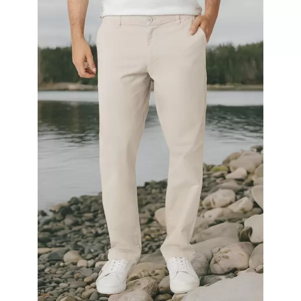 imageChaps Mens Pants  Straight Fit 5Pocket Comfort Stretch Chino Pants for Men  Mens Fashion Straight Leg Cotton ChinosStone