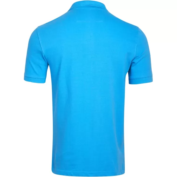 imageChaps Mens Polo Shirt  Classic Fit Cotton Collared Short Sleeve Mens Golf Shirts  Casual Work Shirts for Men S2XLAzure