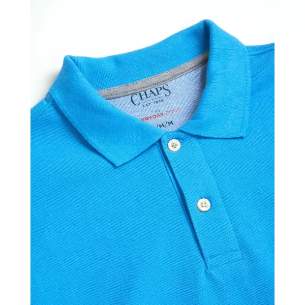 imageChaps Mens Polo Shirt  Classic Fit Cotton Collared Short Sleeve Mens Golf Shirts  Casual Work Shirts for Men S2XLAzure