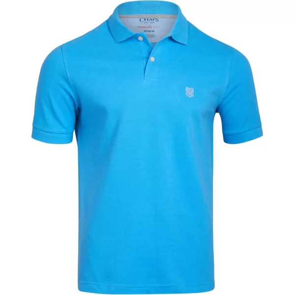 imageChaps Mens Polo Shirt  Classic Fit Cotton Collared Short Sleeve Mens Golf Shirts  Casual Work Shirts for Men S2XLAzure