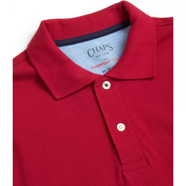 imageChaps Mens Polo Shirt  Classic Fit Cotton Collared Short Sleeve Mens Golf Shirts  Casual Work Shirts for Men S2XLChaps Red