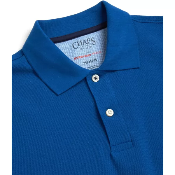 imageChaps Mens Polo Shirt  Classic Fit Cotton Collared Short Sleeve Mens Golf Shirts  Casual Work Shirts for Men S2XLPacific Blue