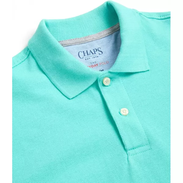 imageChaps Mens Polo Shirt  Classic Fit Cotton Collared Short Sleeve Mens Golf Shirts  Casual Work Shirts for Men S2XLPool Blue