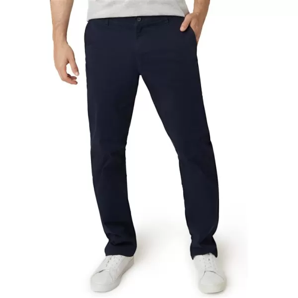 imageChaps Mens Pants  Straight Fit 5Pocket Comfort Stretch Chino Pants for Men  Mens Fashion Straight Leg Cotton ChinosAmerican Navy