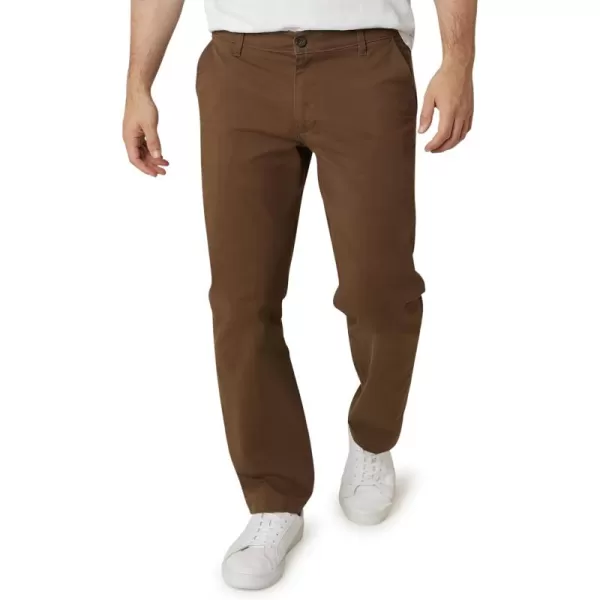 imageChaps Mens Pants  Straight Fit 5Pocket Comfort Stretch Chino Pants for Men  Mens Fashion Straight Leg Cotton ChinosBark