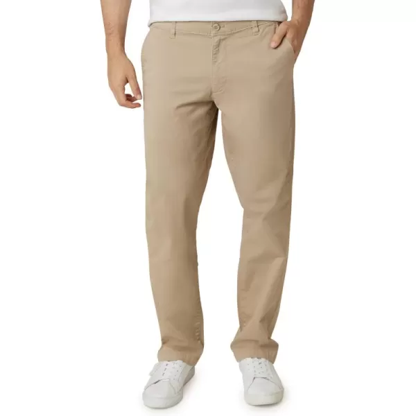 imageChaps Mens Pants  Straight Fit 5Pocket Comfort Stretch Chino Pants for Men  Mens Fashion Straight Leg Cotton ChinosHampton Khaki