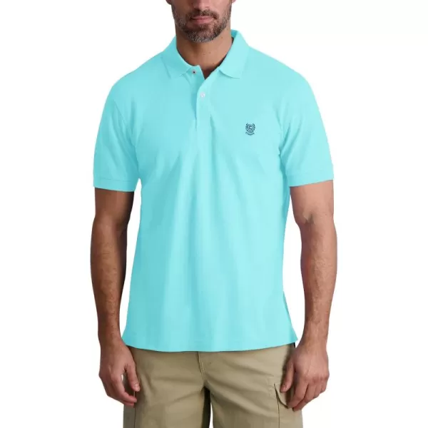 imageChaps Mens Polo Shirt  Classic Fit Cotton Collared Short Sleeve Mens Golf Shirts  Casual Work Shirts for Men S2XLTurquoise